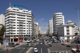 Image du Maroc Professionnelle de  La démolition de l’ancienne Gare de la C.T.M. et de la banque d’Etat du Maroc qui fermaient l’ex Place de France pour l’ouverture de l’Avenue de la République l’actuelle Avenue des Forces Armées Royales (F. A. R.) a eu lieu en 1953. Elle fait partie des plus importantes artères de la ville où plusieurs sociétés marocaines et étrangères avaient établi leur siège, Lundi 6 Juillet 2009. (Photo / Abdeljalil Bounhar) 